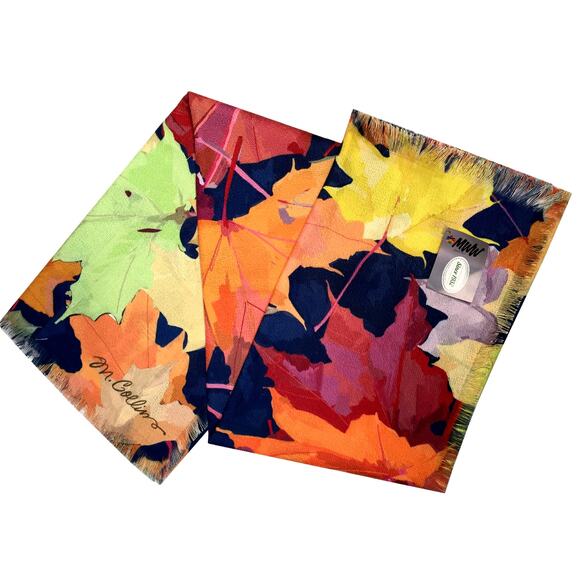 Throw Blanket Fall Maple Autumn Leaves Made in USA 50x60" NEW - A5235 - Picture 3 of 3